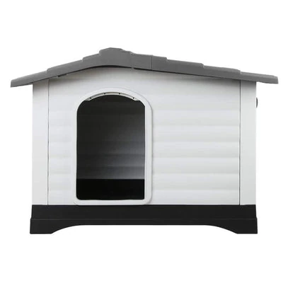 dsz-dog-house-outdoor-dog-house-waterproof-plastic-kennel-large-grey-7498806329447_400x Outdoor Dual-Entry Dog House, Grey