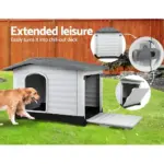 Outdoor Dual-Entry Dog House, Grey