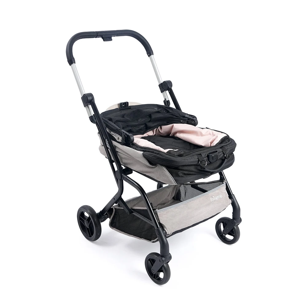 fs2404-07_2000x Ibiyaya InstaCollapse Detachable Dog Stroller, Taupe