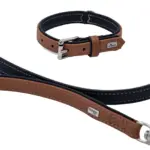 Hunter Canadian Elk Leather Dog Collar, Cognac