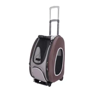 Ibiyaya EVA 5-in-1 Combo Pet Carrier, Pram & Backpack, Chocolate