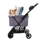 Ibiyaya Easy Strolling Pet Buggy Pram, Simple Grey