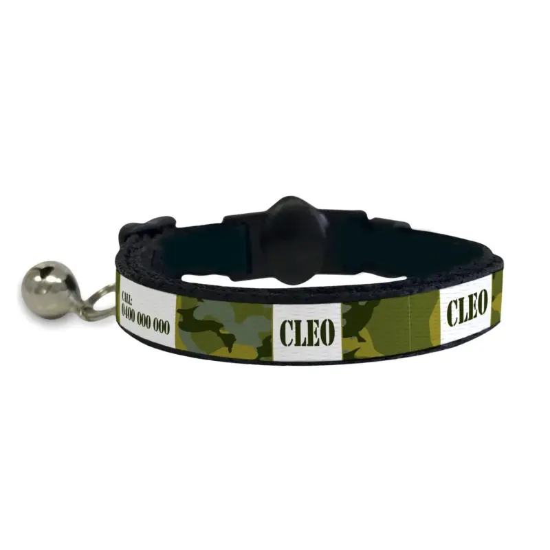 Personalised Cat Collar - Camouflage