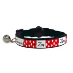 Personalised Cat Collar - Spots Red