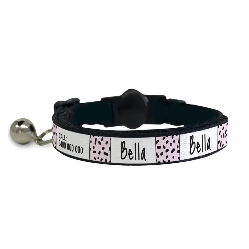 Personalised Cat Collar - Squiggle, Pink
