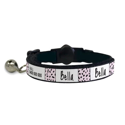 Personalised Cat Collar - Squiggle, Pink