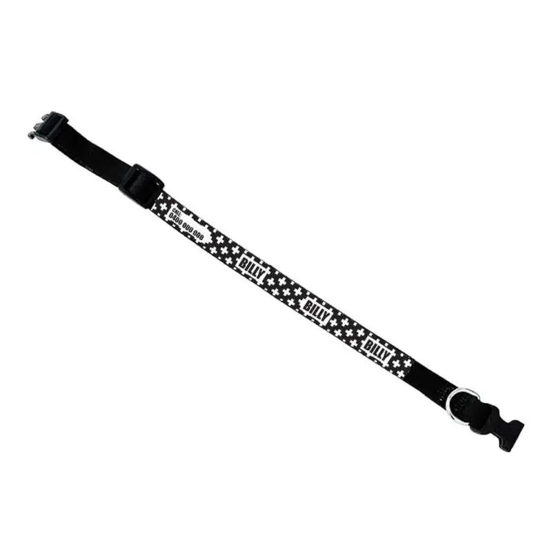 Personalised Dog Collar - Monochrome Cross