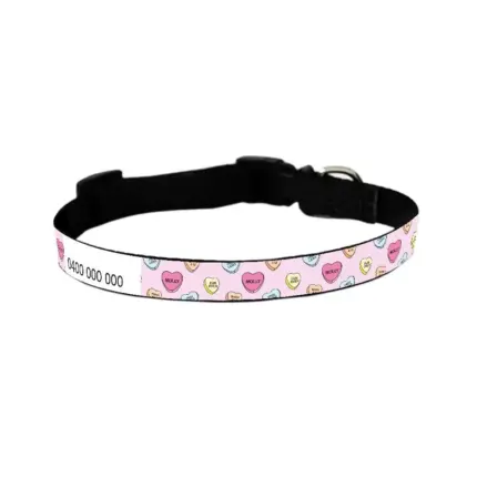 Personalised Dog Collar - Candy Hearts