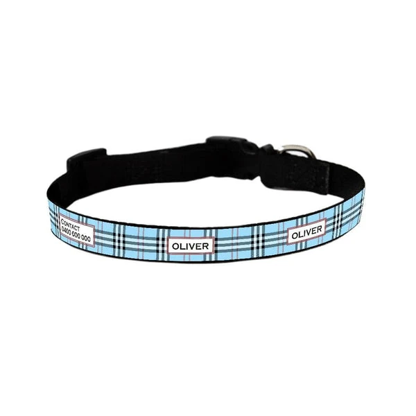 id-pet-dog-collar-small-31-41cm-personalised-dog-collar-furberry-blue-31863646650567 Personalised Dog Collar - Furberry, Blue