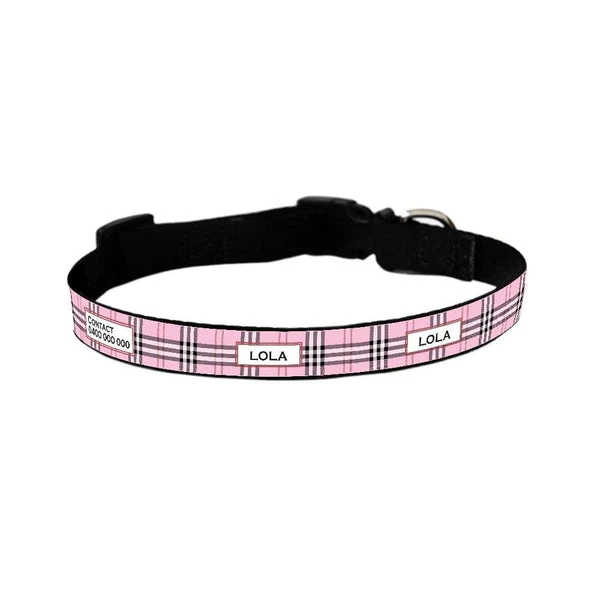 id-pet-dog-collar-small-31-41cm-personalised-dog-collar-furberry-pink-3907997073511 Personalised Dog Collar - Furberry, Blue
