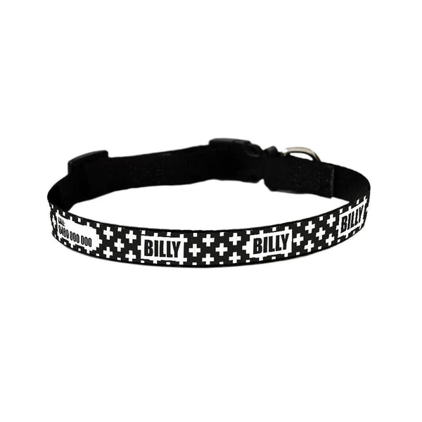id-pet-dog-collar-small-31-41cm-personalised-dog-collar-monochrome-cross-3907998908519 Personalised Dog Collar - Monochrome Cross