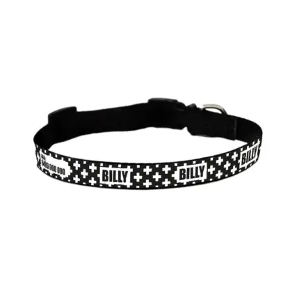Personalised Dog Collar - Monochrome Cross