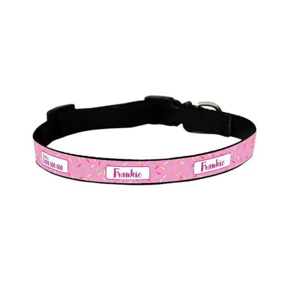 id-pet-dog-collar-small-31-41cm-personalised-dog-collar-pink-sprinkles-3927548887143 Personalised Dog Collar - Pink Sprinkles