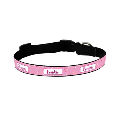 id-pet-dog-collar-small-31-41cm-personalised-dog-collar-pink-sprinkles-3927548887143_400x Personalised Dog Collar - Pink Sprinkles