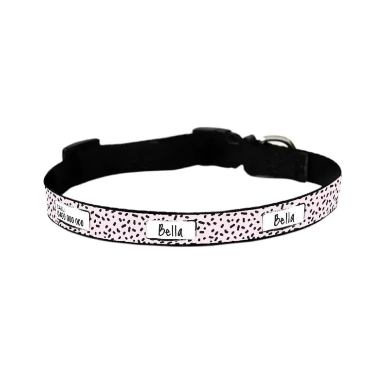 Personalised Dog Collar - Squiggle, Pink