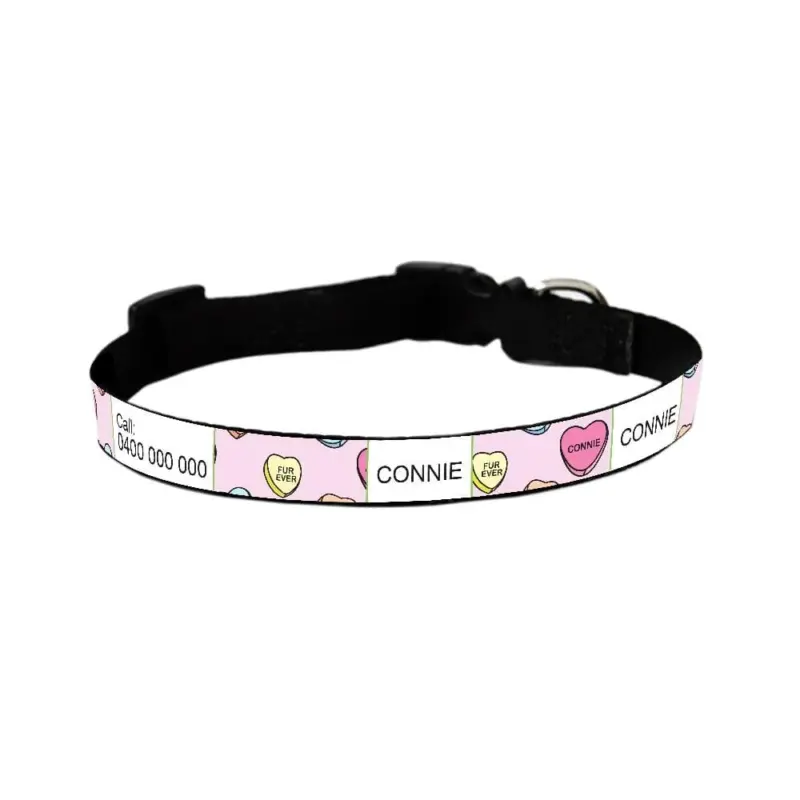 Personalised Dog Collar - Candy Hearts
