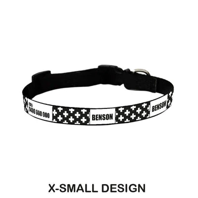 id-pet-dog-collar-x-small-20-31cm-personalised-dog-collar-monochrome-cross-3927546593383_400x Personalised Dog Collar - Monochrome Cross