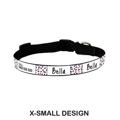 id-pet-dog-collar-x-small-20-31cm-personalised-dog-collar-squiggle-pink-31863376806087_400x Personalised Dog Collar - Squiggle, Pink