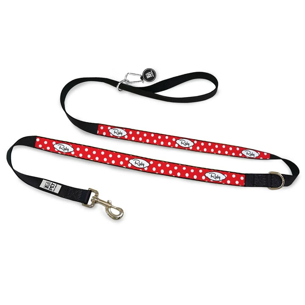 id-pet-dog-leash-personalised-dog-leash-spots-red-13526757146727_2000x Personalised Dog Leash - Spots Red