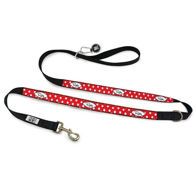 Personalised Dog Leash - Spots Red