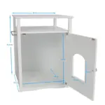 Jasper 2 Cat Litter Cabinet, White