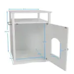 Jasper 2 Cat Litter Cabinet, White