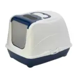 Moderna Flip Cat Enclosed Cat Litter Box, Blueberry