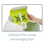 Moderna Flip Cat Enclosed Cat Litter Box, Warm Grey