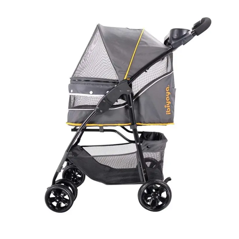 Ibiyaya Cloud 9 Pet Stroller for Dogs & Cats, Mustard Yellow