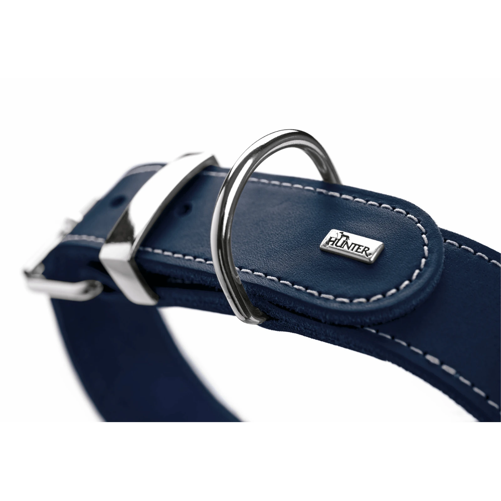 product_image_1761132474 Hunter Aalborg Special Leather Dog Collar, Dark Blue