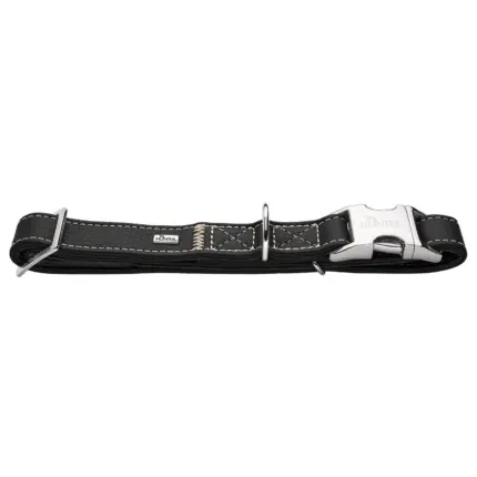Hunter Cannes Alu-Strong Leather Dog Collar Clasp Buckle, Black