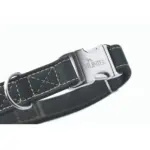 Hunter Cannes Alu-Strong Leather Dog Collar Clasp Buckle, Black