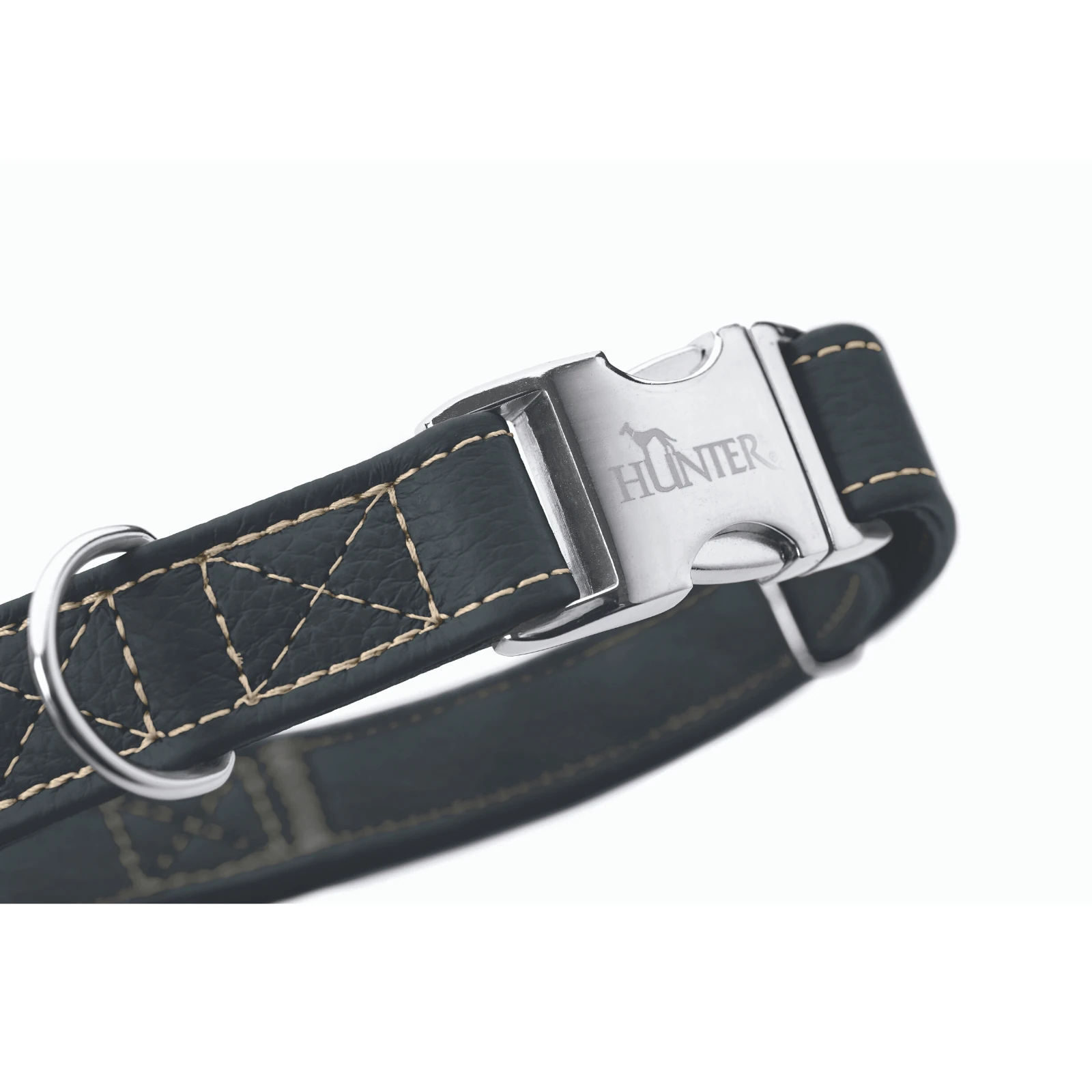 product_image_1761134415 Hunter Cannes Alu-Strong Leather Dog Collar Clasp Buckle, Black