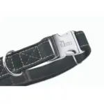 Hunter Cannes Alu-Strong Leather Dog Collar Clasp Buckle, Black