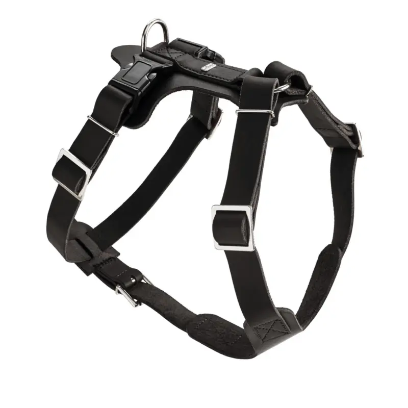 Hunter Aalborg Soft Genuine Leather Dog Harness, Black