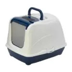 Moderna Flip Cat Enclosed Cat Litter Box, Blueberry