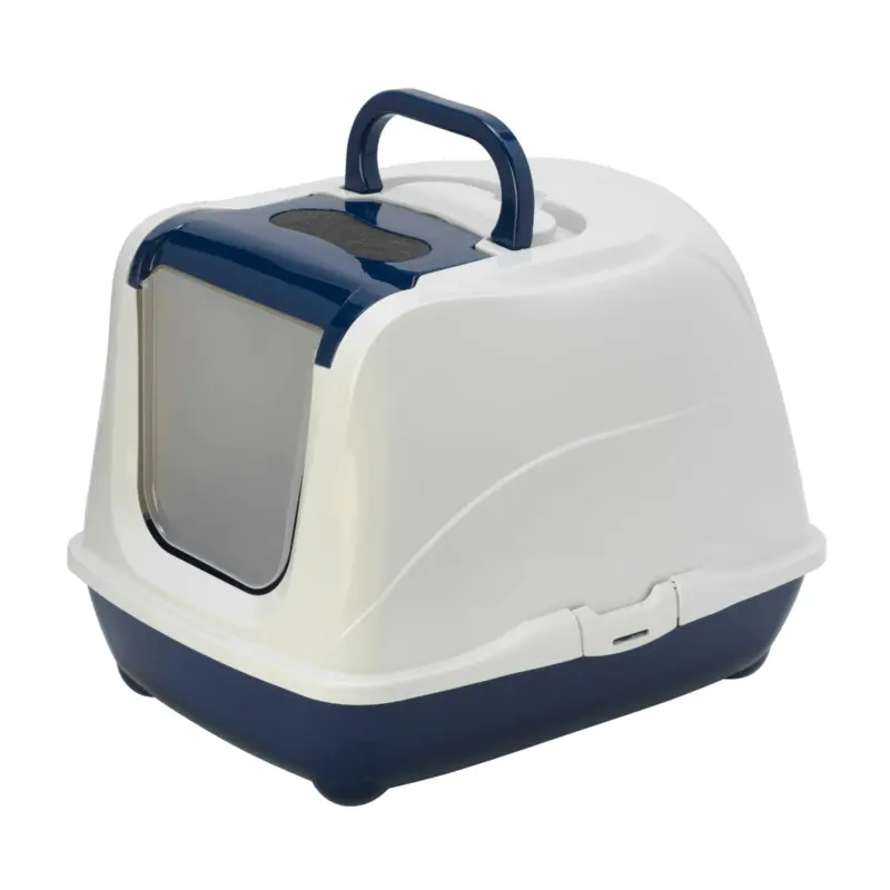 Moderna Flip Cat Enclosed Cat Litter Box, Blueberry