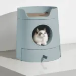 Mayitwill Cat Castle Semi Closed Litter Box, Morandi Green