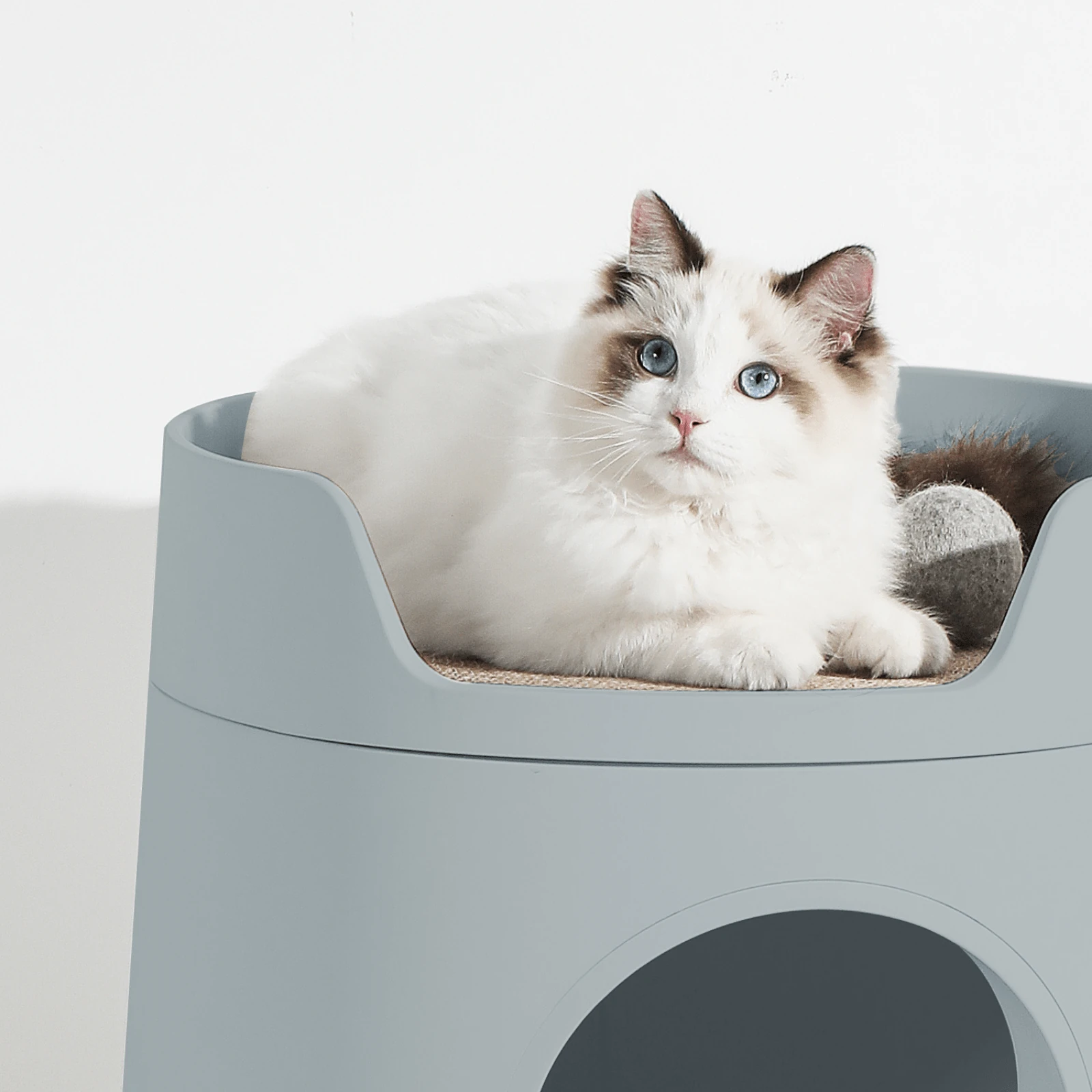 product_image_1761185783 Mayitwill Cat Castle Semi Closed Litter Box, Morandi Green