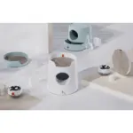 Mayitwill Cat Castle Semi Closed Litter Box, Morandi Green