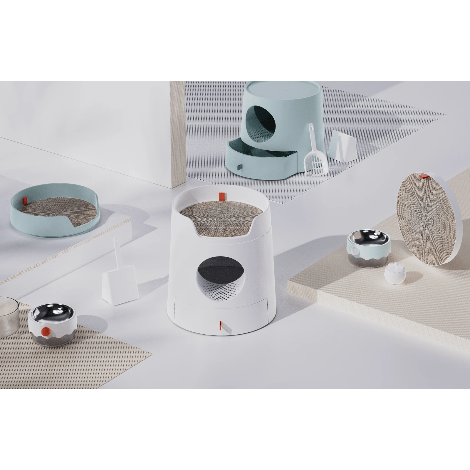 product_image_1761185789 Mayitwill Cat Castle Semi Closed Litter Box, Morandi Green