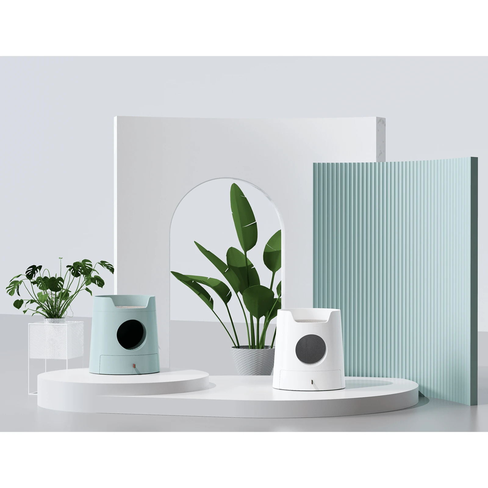 product_image_1761185800 Mayitwill Cat Castle Semi Closed Litter Box, Morandi Green