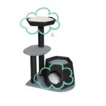 Replacement Cushions for Black & Grey Wicker Cat Tree