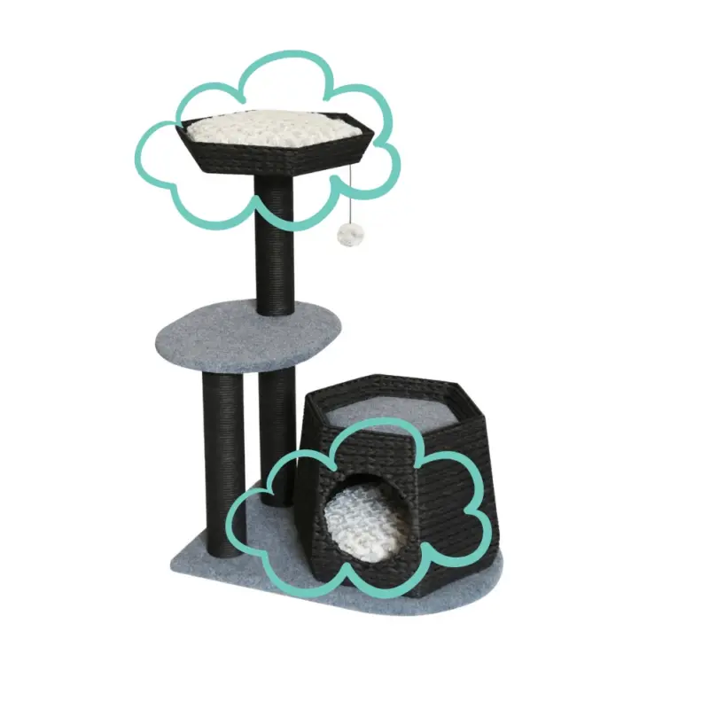 Replacement Cushions for Black & Grey Wicker Cat Tree